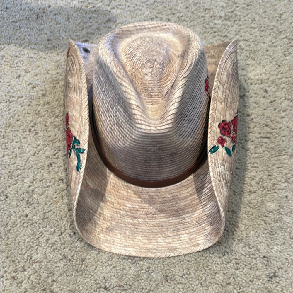 Peter Grimm Embroidered Straw Cowboy Hat